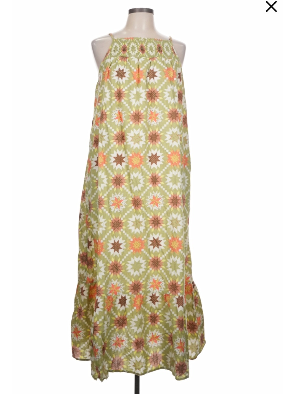Universal Thread Olive Green Geometric Floral Maxi Skirt